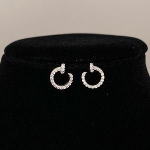 925 Sterling Silver CZ Nail Earrings